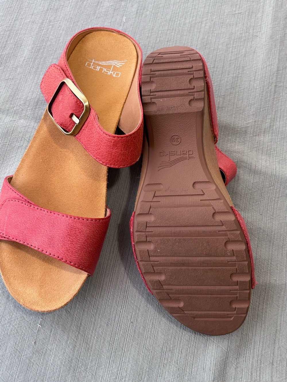 Dansko Women's Coral Leather Buckle Slide Sandals 39 - Picture 3 of 7